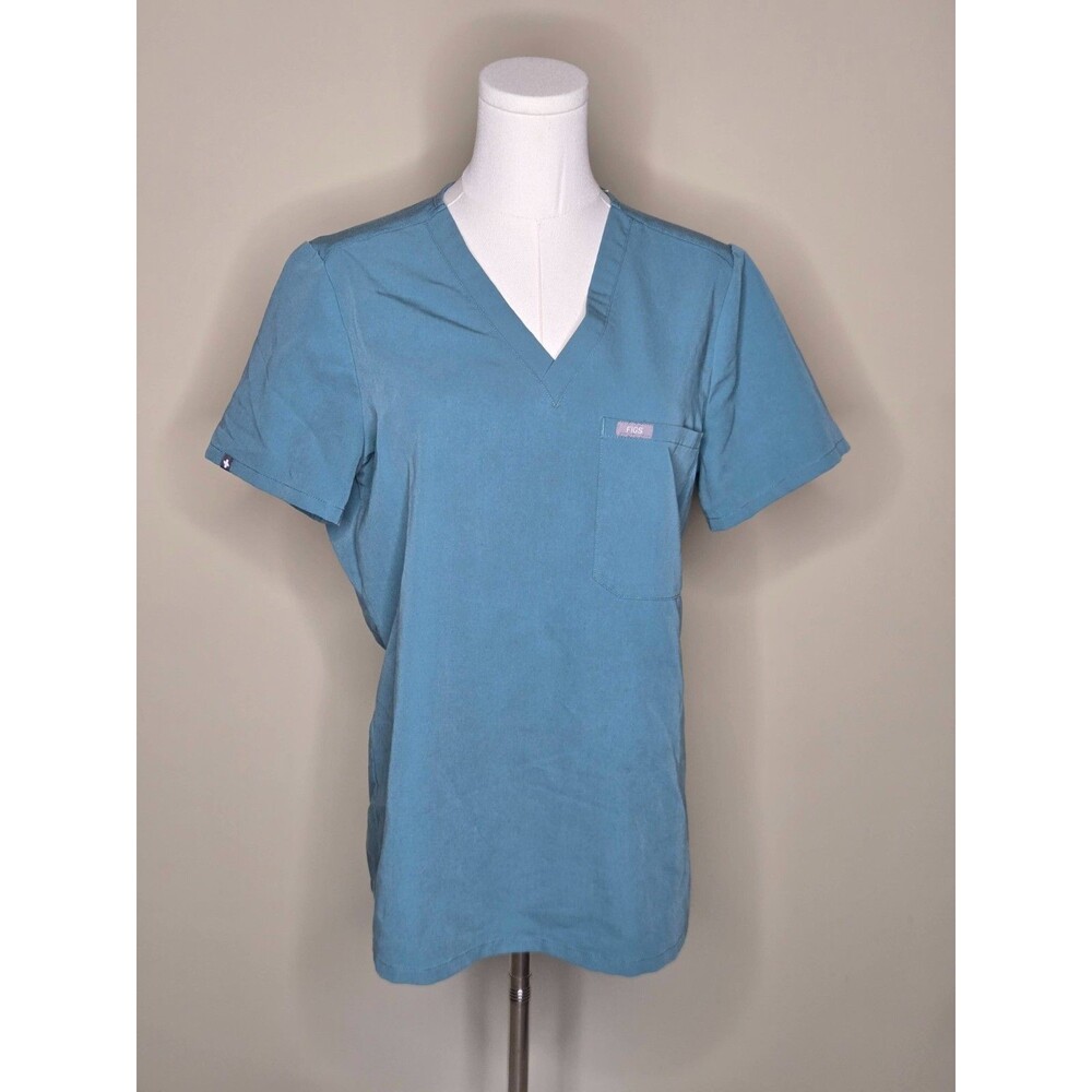 FIGS Catarina Scrub Top Teal Women’s M | Tech Comfort Medical Uniform Workwear